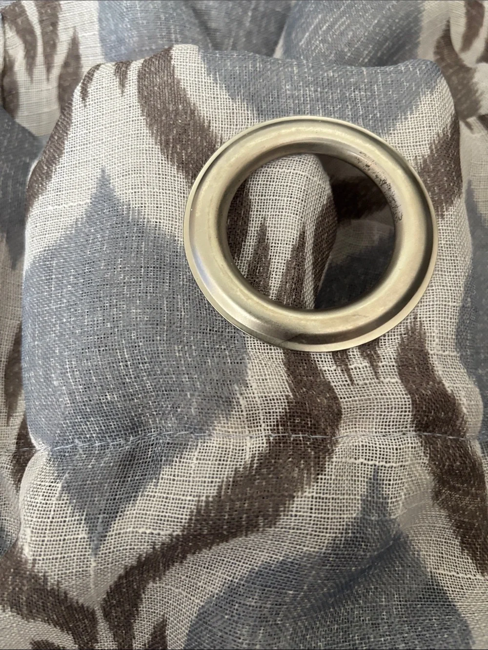 Grey and Brown Grommet Window Curtain Panel